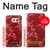 S3817 Motif de fleurs de cerisier floral rouge Etui Coque Housse pour Samsung Galaxy S7 Edge
