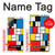 S3814 Composition de dessin au trait Piet Mondrian Etui Coque Housse pour Samsung Galaxy Note 20