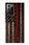 S3804 Graphique de drapeau de ligne rouge en métal de pompier Etui Coque Housse pour Samsung Galaxy Note 20 Ultra, Ultra 5G