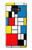 S3814 Composition de dessin au trait Piet Mondrian Etui Coque Housse pour Note 9 Samsung Galaxy Note9