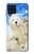 S3794 Ours polaire arctique amoureux de la peinture de phoque Etui Coque Housse pour Samsung Galaxy A22 4G