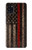 S3804 Graphique de drapeau de ligne rouge en métal de pompier Etui Coque Housse pour Samsung Galaxy A31
