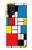 S3814 Composition de dessin au trait Piet Mondrian Etui Coque Housse pour Samsung Galaxy A32 5G