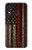 S3804 Graphique de drapeau de ligne rouge en métal de pompier Etui Coque Housse pour Samsung Galaxy A40