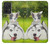 S3795 Peinture Husky Sibérien Ludique Chaton Grincheux Etui Coque Housse pour Samsung Galaxy A52, Galaxy A52 5G