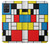 S3814 Composition de dessin au trait Piet Mondrian Etui Coque Housse pour Samsung Galaxy A71 5G