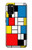 S3814 Composition de dessin au trait Piet Mondrian Etui Coque Housse pour Samsung Galaxy A02s, Galaxy M02s