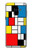 S3814 Composition de dessin au trait Piet Mondrian Etui Coque Housse pour Samsung Galaxy A8 (2018)