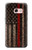S3804 Graphique de drapeau de ligne rouge en métal de pompier Etui Coque Housse pour Samsung Galaxy A3 (2017)