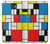 S3814 Composition de dessin au trait Piet Mondrian Etui Coque Housse pour Samsung Galaxy J7 Prime (SM-G610F)