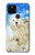 S3794 Ours polaire arctique amoureux de la peinture de phoque Etui Coque Housse pour Google Pixel 5