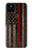 S3804 Graphique de drapeau de ligne rouge en métal de pompier Etui Coque Housse pour Google Pixel 5