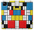 S3814 Composition de dessin au trait Piet Mondrian Etui Coque Housse pour Google Pixel 4a