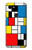 S3814 Composition de dessin au trait Piet Mondrian Etui Coque Housse pour Google Pixel 3a
