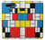 S3814 Composition de dessin au trait Piet Mondrian Etui Coque Housse pour LG K51S