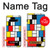 S3814 Composition de dessin au trait Piet Mondrian Etui Coque Housse pour LG V60 ThinQ 5G