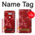 S3817 Motif de fleurs de cerisier floral rouge Etui Coque Housse pour LG V30, LG V30 Plus, LG V30S ThinQ, LG V35, LG V35 ThinQ
