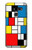 S3814 Composition de dessin au trait Piet Mondrian Etui Coque Housse pour LG G8 ThinQ