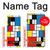 S3814 Composition de dessin au trait Piet Mondrian Etui Coque Housse pour LG Velvet