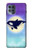 S3807 Killer Whale Orca Lune Pastel Fantaisie Etui Coque Housse pour Motorola Moto G100