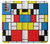 S3814 Composition de dessin au trait Piet Mondrian Etui Coque Housse pour Motorola Moto G30, G20, G10