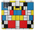 S3814 Composition de dessin au trait Piet Mondrian Etui Coque Housse pour Motorola Edge S