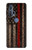 S3804 Graphique de drapeau de ligne rouge en métal de pompier Etui Coque Housse pour Motorola Edge+
