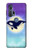 S3807 Killer Whale Orca Lune Pastel Fantaisie Etui Coque Housse pour Motorola Edge+