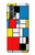 S3814 Composition de dessin au trait Piet Mondrian Etui Coque Housse pour Motorola Edge+
