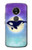 S3807 Killer Whale Orca Lune Pastel Fantaisie Etui Coque Housse pour Motorola Moto E5 Plus