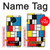 S3814 Composition de dessin au trait Piet Mondrian Etui Coque Housse pour Nokia 3.4