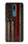S3804 Graphique de drapeau de ligne rouge en métal de pompier Etui Coque Housse pour Nokia 2.4