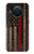S3804 Graphique de drapeau de ligne rouge en métal de pompier Etui Coque Housse pour Nokia X10