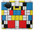 S3814 Composition de dessin au trait Piet Mondrian Etui Coque Housse pour Nokia X10