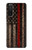 S3804 Graphique de drapeau de ligne rouge en métal de pompier Etui Coque Housse pour Sony Xperia 5 II