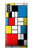 S3814 Composition de dessin au trait Piet Mondrian Etui Coque Housse pour Sony Xperia XZ