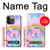 S3070 Arc en ciel pastel ciel Licorne Etui Coque Housse pour iPhone 13 Pro