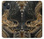 S0426 Dragon d'or Etui Coque Housse pour iPhone 13 mini