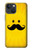 S1145 Soleil jaune Mustache Etui Coque Housse pour iPhone 13 mini