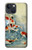 S1654 Carpe Koï poisson Peinture Art Etui Coque Housse pour iPhone 13 mini