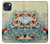 S1654 Carpe Koï poisson Peinture Art Etui Coque Housse pour iPhone 13 mini