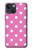 S2358 Rose à pois Etui Coque Housse pour iPhone 13 mini