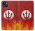 S2803 Feu Rouge Diable Lance Symbole Etui Coque Housse pour iPhone 13 mini