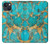 S2906 Aqua Turquoise Pierre Etui Coque Housse pour iPhone 13 mini