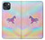S3203 Arc en ciel Licorne Etui Coque Housse pour iPhone 13 mini