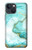S3399 Vert Marbre Imprimer Graphique Etui Coque Housse pour iPhone 13 mini