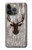 S2505 Tête de Renne Vieux bois Texture graphique Etui Coque Housse pour iPhone 13 Pro Max