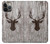 S2505 Tête de Renne Vieux bois Texture graphique Etui Coque Housse pour iPhone 13 Pro Max