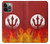 S2803 Feu Rouge Diable Lance Symbole Etui Coque Housse pour iPhone 13 Pro Max