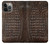 S2850 Imprimé alligator marron Peau graphique Etui Coque Housse pour iPhone 13 Pro Max